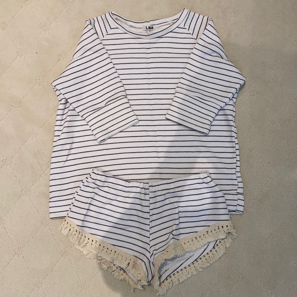 LNA black and white striped set